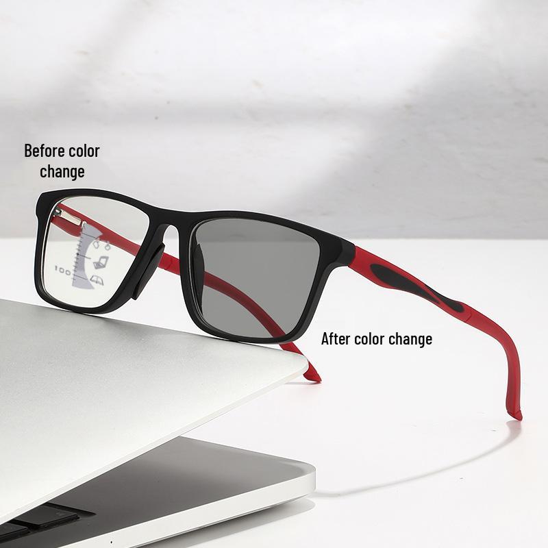 Photochromic Multifocal Anti-Blue Light Reading Glasses for Distance and Near Vision, Ideal for Presbyopia In Middle-Aged and Elderly Users.