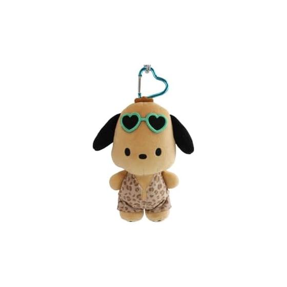 Yasuda Tsusho Leopard Print Swimsuit Tanned Mascot Series Pouch Pochacco H15cm PC-LP05 Sanrio Pouch Accessory Case Stuffed Toy