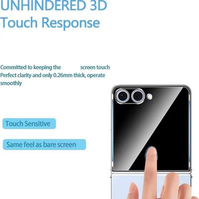 For Samsung Galaxy Z Flip 7 Case with Tempered Glass Screen Protectors Ultra-Thin Transparent Hard PC Phone Cover for Z Flip7