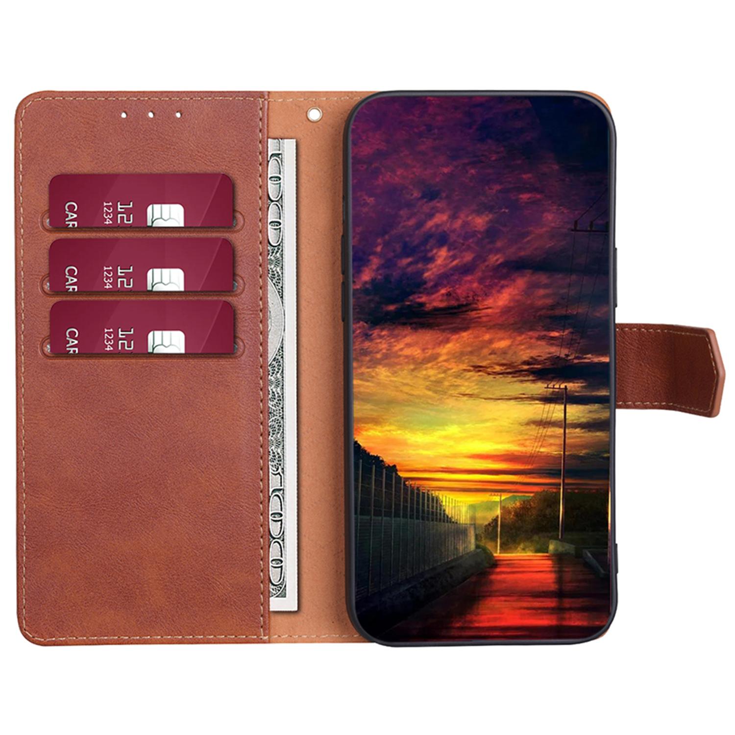 

For Samsung Galaxy A05s 4G Case RFID Blocking Wallet Phone Cover Brown
