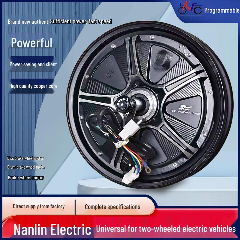 Motore Scooter Elettrico Nanlin: 10/14/16 pollici, Nuova Bicicletta Elettrica Standard Nazionale, Compatibile con Freni a Tamburo e a Disco.