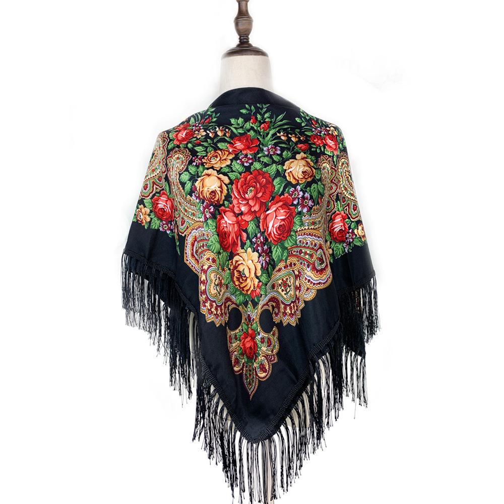 Bohemian Ethnic Tassel Floral Scarf - Year-Round Versatile Wrap