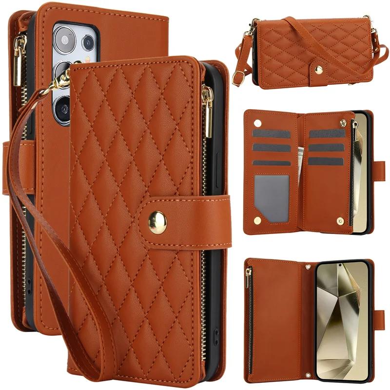 Pouzdro na telefon s crossbody zápěstním popruhem pro Samsung Galaxy S23 S21 FE S25 S24 S22 Ultra A25 A05S A05 A15 A25 A35 A55 A06 A16 A36 Kryt