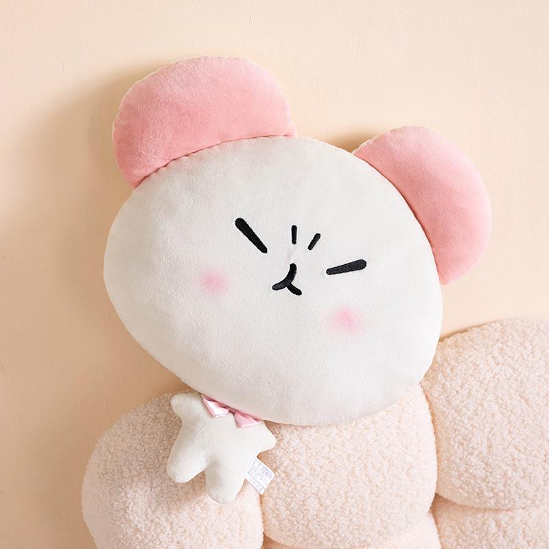 Cute Cute Expression Mouse Pillow Plush Toy Doll White Mouse Doll Home Pillow Doll