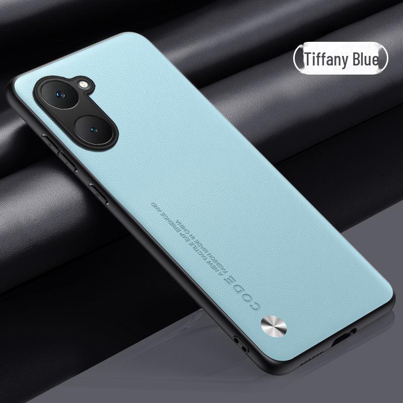 Vivo Y03 Carbon Fiber Leather Protective Cover with Full Lens and Round Edge Design, 4G Kevlar for Men and Women