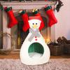 Christmas Cat House Bed for Indoor Cats Cozy Snowman Shape Creative Xmas Cave