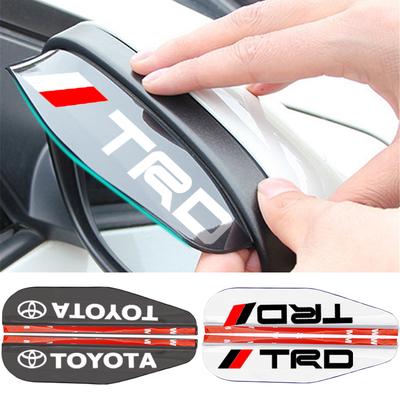 2 Adet Araba Dikiz Yan Aynası Yağmur Siperliği Kaş Çıkartması Trd Gr Yaris Corolla Avensis Aygo Vitz Vios Yaris Mark-X Mirai İçin