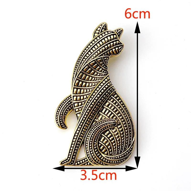 New Vintage Metal Animal Brooches Neutral Line Horse Cat Brooches Stylish Suit Coat Decor Banquet Party Daily Wear Jewelry Gifts