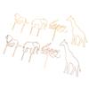 4Pcs  Animal Theme Happy Birthday Acrylic Wood Cake Topper Giraffe Cake Toppers