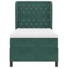 Box Spring Bed with Mattress Dark Green 190 X 90 Cm Velvet