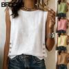 Women's Fashion Casual Summer Spring O-Neck Sleeveless Blouses & Shirts