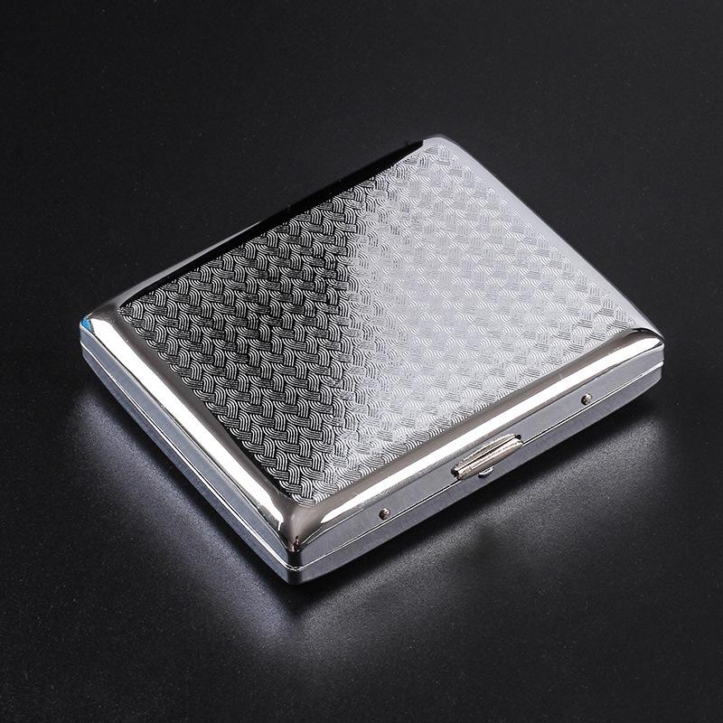 Personalized Men's 20-Capacity Engraved Metal Cigarette Case - Creative and Anti-Pressure Design