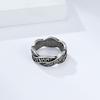Nordic retro Viking text woven eternal knot, titanium steel ring, men's and women's niche design wedding ring, artistic food ring
