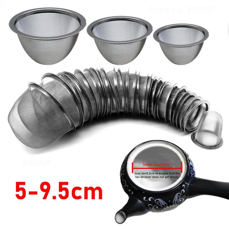 5-9.5cm Herbruikbare Roestvrij Staal Gaas Thee Infuser Thee Zeef Theepot Losse Kruiden Blad Specerij Thee Filter Drinkgerei Theeservies Keuken