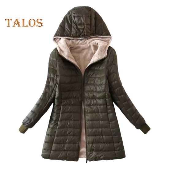 Dámské Zimní kabát S kapucí Silný plyš vycpaný Slim Fit větruodolný na zip Dlouhé rukávy Elastická manžeta Venkovní bunda Denní nošení Tepelné oblečení