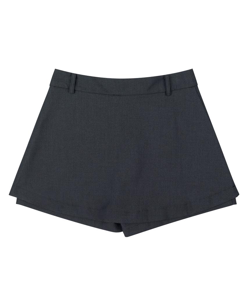 Celtio Layered Mini Skirt Pants Charcoal