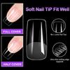 100pcs Acrylic Nails Fake Capsule Half Matte Short Square Artificial Nail Extension Soft Gel Tips Accessories Tools Nail Supplie