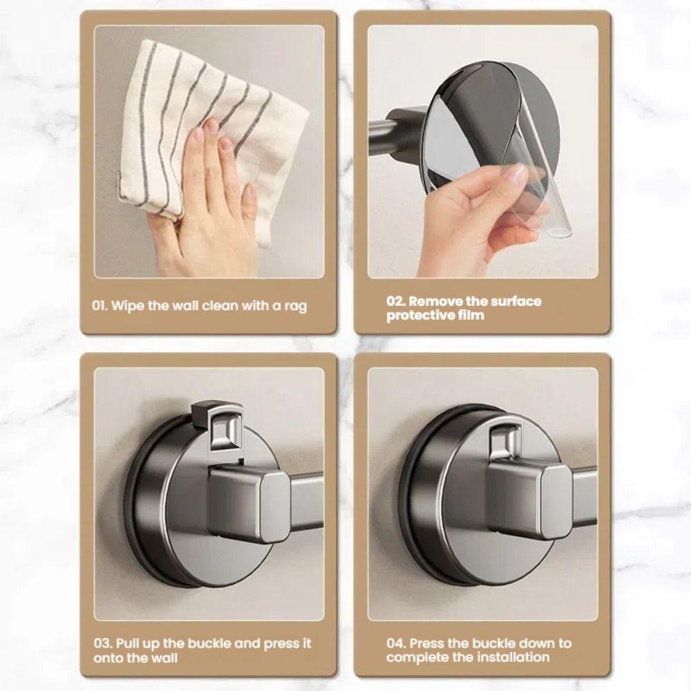 Wall-mounted Towel Rack Suction Cup Towel Hanging Holder New Bath Towel Storage Rack  Bathroom