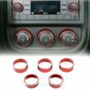 for 11-17 Jeep Wrangler JK Air Conditioner Switch CD Button Knob Ring Trim Red