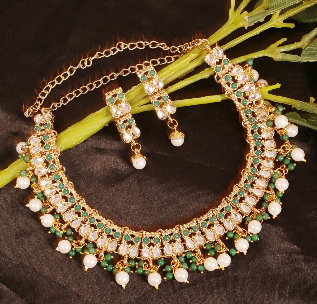 Touchstone Indisk Bollywood Håndlaget Tradisjonell Kongelig Mughal Kundan Polki Meenakari Emalje Fargerik Bryllupsdesigner Smykkesett Langt Halskjede Gull