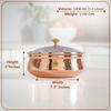 Steel Copper Serving Handi with Glass Lid 1400 ML - Serving Dishes Chicken Briyani Vegetables Home Hotel Restaurant Tableware Dishware