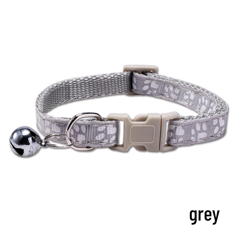 Adjustable Safety Pet Collar with Bell and Dog Paw Pattern for Cats & Dogs
