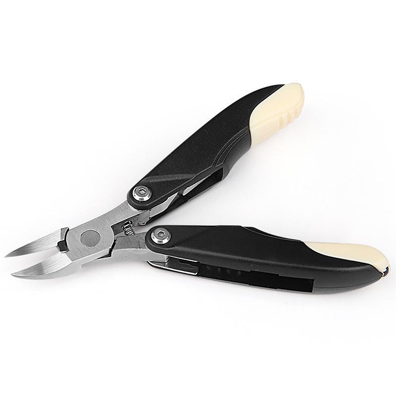 Stainless Steel Foldable Eagle Beak Pliers Nail Groove Inlaid Nail Peeling Scissors Handy Storage Folding Eagle Beak Pliers average size