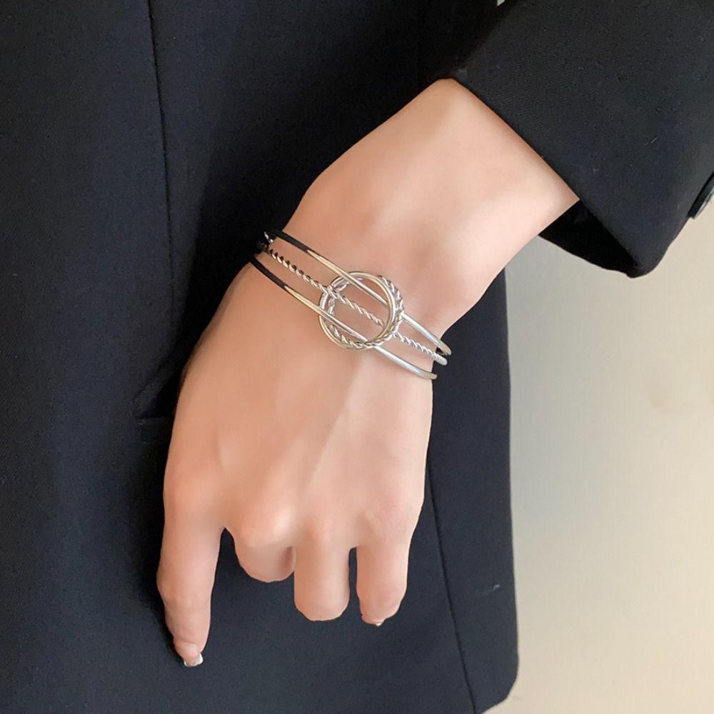 Metallic Feeling Opening Bracelet Personality Twist Knot Bangles Delicate Geometric Bracelet  Daily