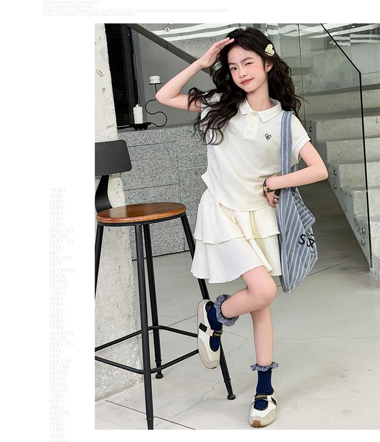 Girls' Set 2026 New Style Children's Fashionable Summer Thin Style Western Style Sleeveless T-shirt for Girls' Summer Clothes