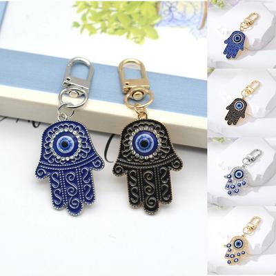 Zink Zinklegierung Dämonenauge Hand Schlüsselanhänger Strass Rucksack Anhänger Einzigartiger Türkischer Blauer Augen Anhänger Kinder