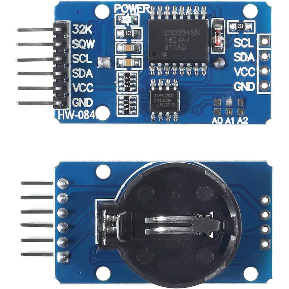 

DS3231 AT24C32 IIC RTC Module Clock Timer Memory Module Beats Replace DS1307 I2C RTC Board Without Battery for Arduino Rasp