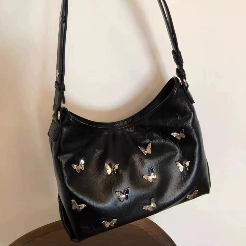 New Trendy Black PU Leather Shoulder Bags Luxury Butterfly Commuter Tote Bags Fashion Ladies Handbags Women's Shopper Bags