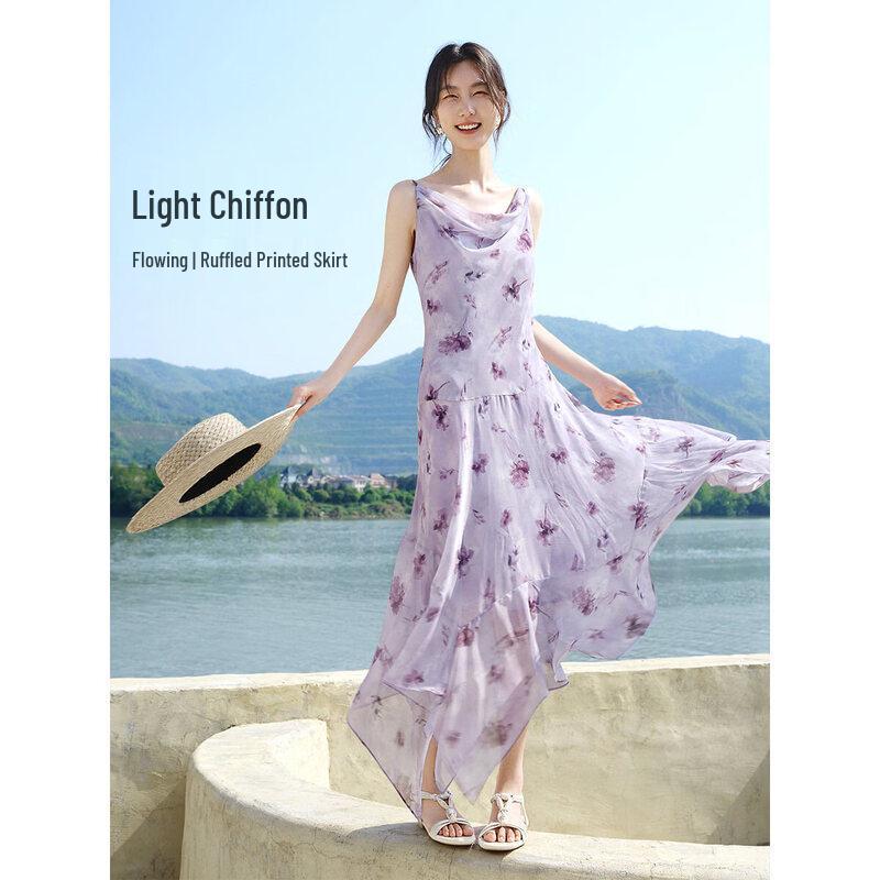 XWI Women s Purple Floral Cowl Neck Slip Dress M фиолетовый