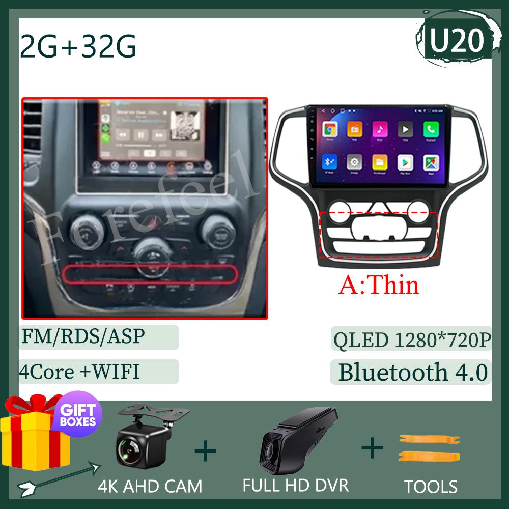 Video Carplay Android 14 Pentru Jeep Grand Cherokee WK2 2014 Radio Auto Multimedia Auto Player Stereo Monitor TV GPS DVD DSP IPS BT