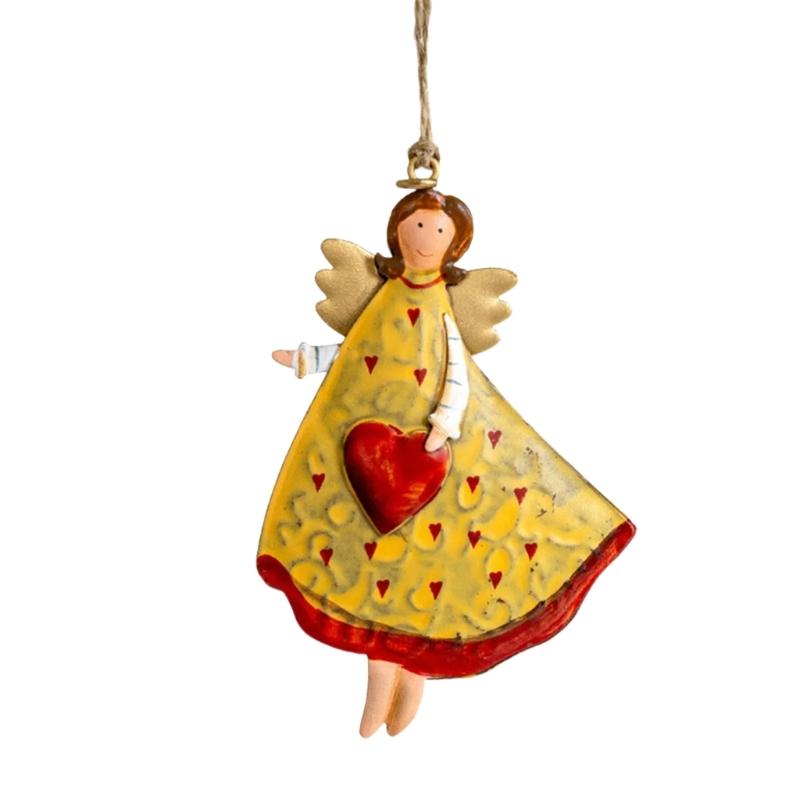 

Antique Style Metal Angel Hanging Decoration Festival DIY Craft Holiday Hanging Decors Gift For Christmas Season жёлтый