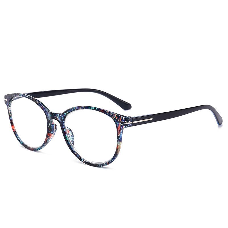 Retro Bag Flower Round Anti-Blue Reading Glasses Comfortable Reading Glasses High Definition Reading Mirror Spring Feet