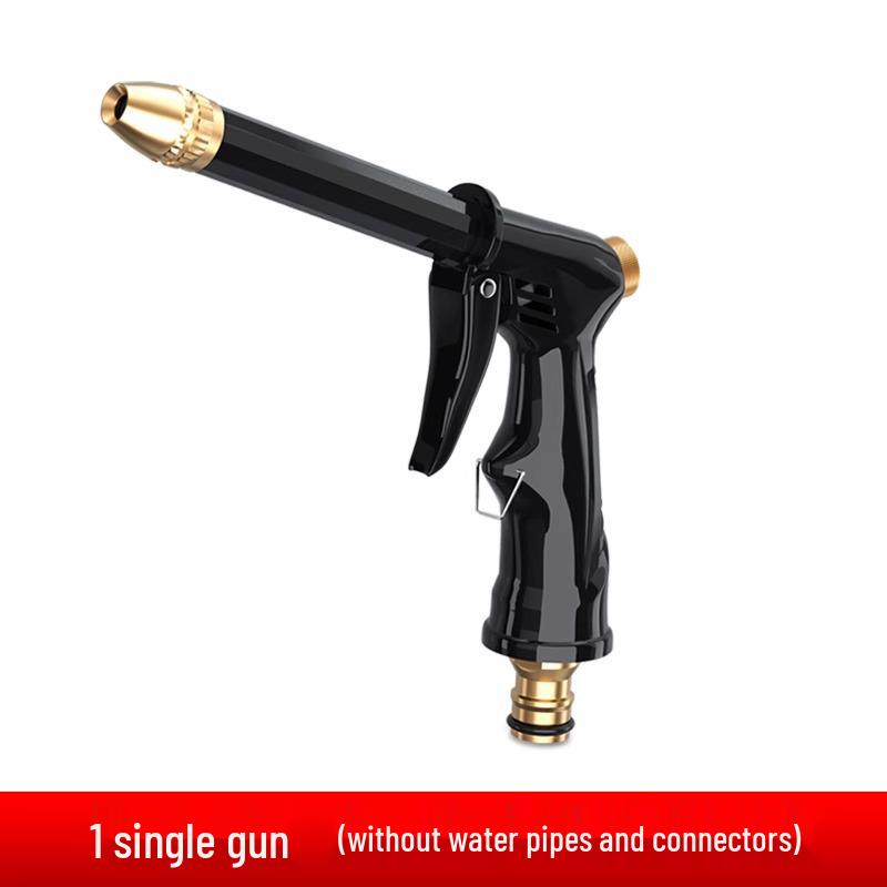 

High-Pressure Car Wash Water Gun with Brush Attachment and Hose Booster