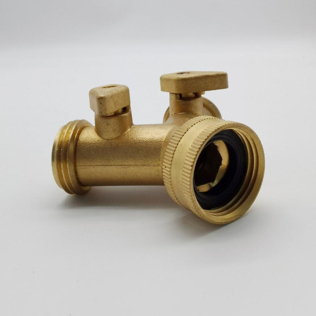 2 Valves Garden Hose Adapter 2 Way Y Hose Splitter Leakproof Connector for Splitting Water Spigot Outlets Efficiently