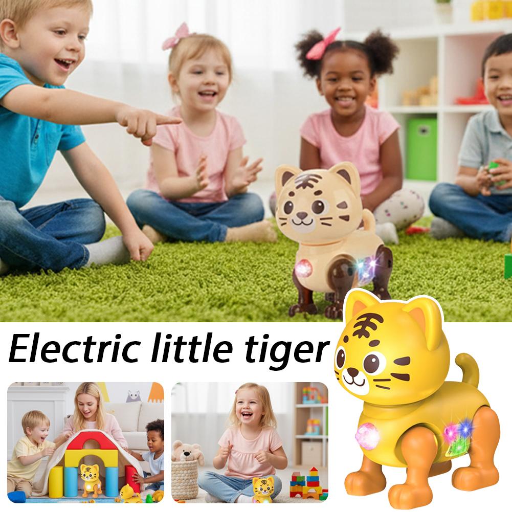 Elektronisches Haustier für Kinder Musikspielzeug Cartoon Elektrisches Vokalspielzeug Tiger Spielzeug Mit Ton Blitz Beleuchtung Singen Tanzen für Mädchen Jungen Geschenk