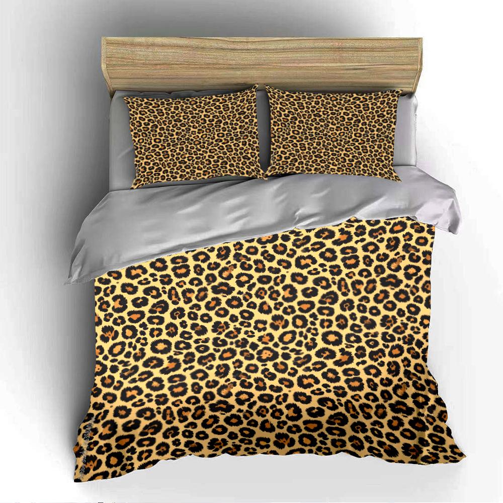 Leopard Print Bedding Set 3-Piece Bedding set (1 duvet cover, 2 pillowcases, duvet not included)