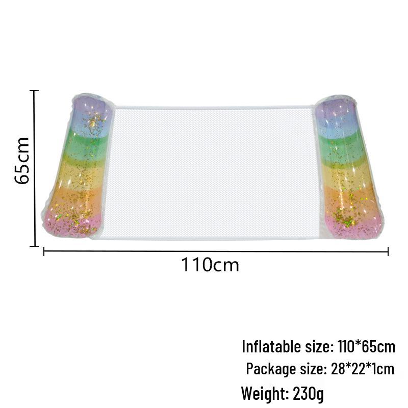 Inflatable PVC Float Recliner: Foldable Striped Swimming Bed
