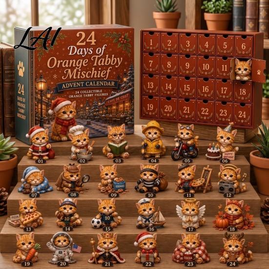 Farmářský styl Sváteční dekorace Kouzelný zvířecí adventní kalendář 24 dní Vysokohorská kráva/Kočka/Ovce/Červená ptáček Akrylová sada ozdob Sběratelské figurky 2D Ploché
