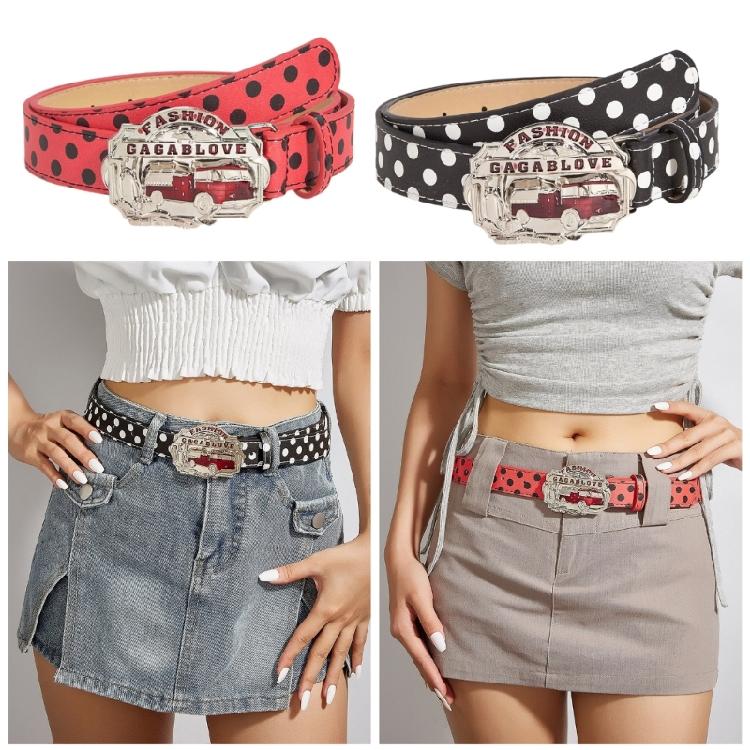 Fashion PU Belt for Woman Waist Decors Pants Belt Simple Dotted Belt Jeans Pants Decorative Belt Multiuse Waiststrap