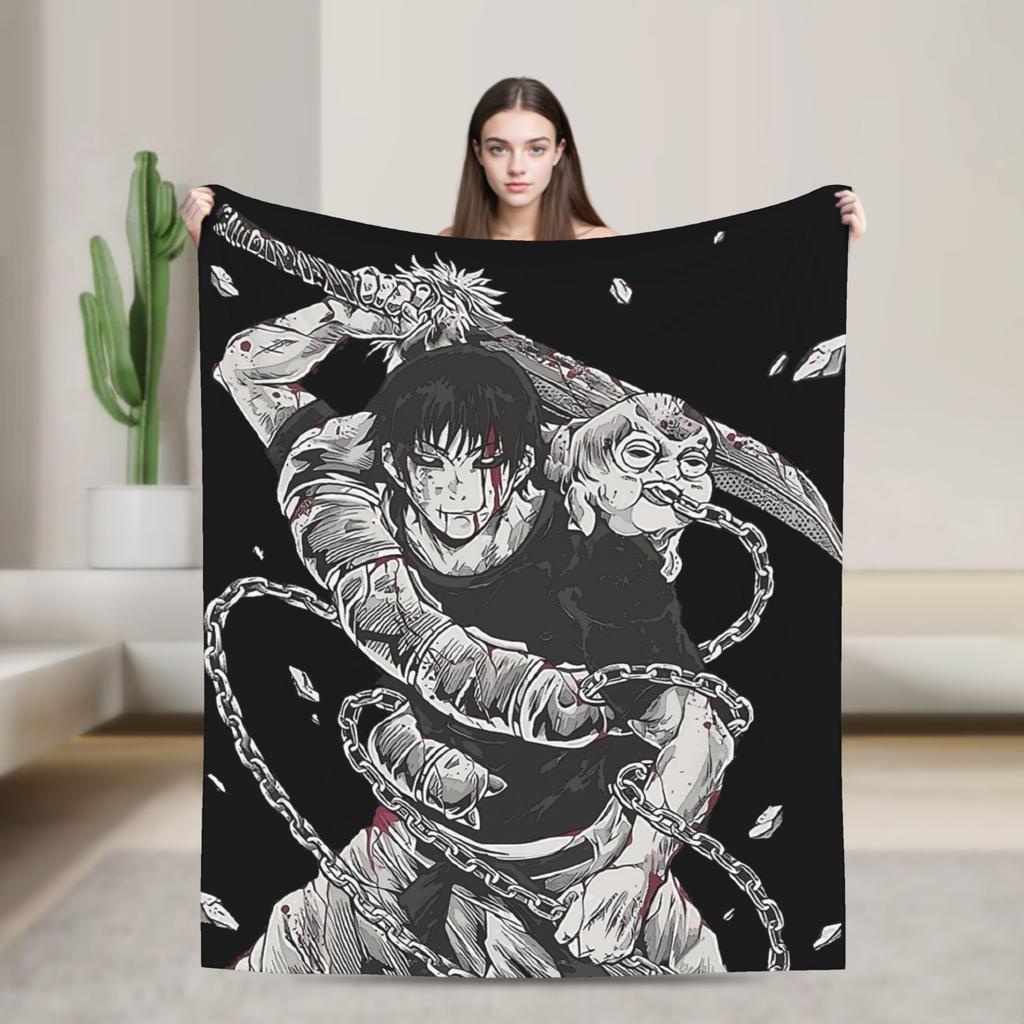 Toji Fushiguro JJK Anime Jujutsu Kaisen Blanket Coral Fleece Plush Spring Autumn Warm Throw Blankets for Sofa Car Bedspreads