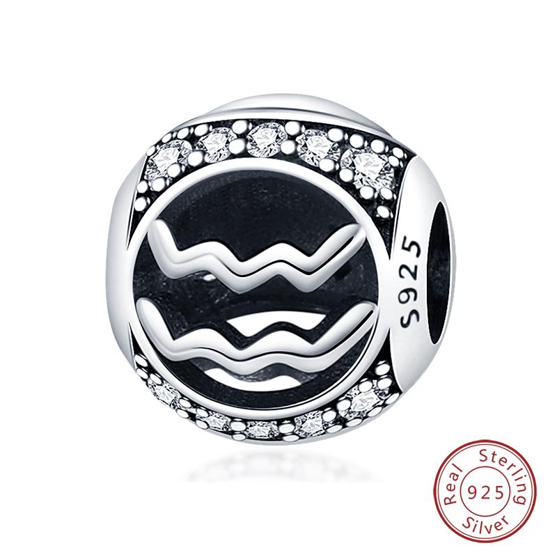 Charms Fit Qikaola Bracelets Copper Twelve Constellations Charms Beads Leo Aries Virgo For Birthday Jewelry Gifts