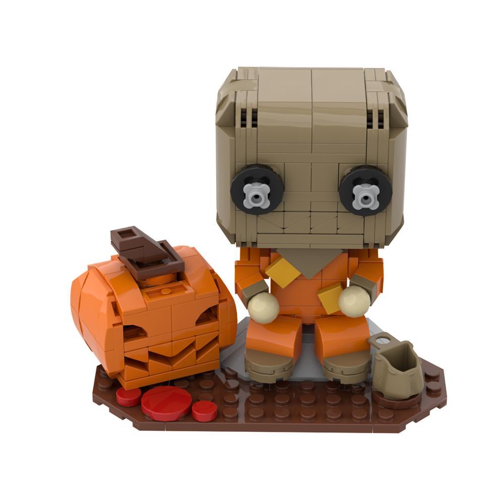 Gobricks MOC Horror Movie Halloween Trick'r Treat Brickheadz Bricks Model Pumpkin Man Ghost Cat Building Blocks DIY Toys Gift