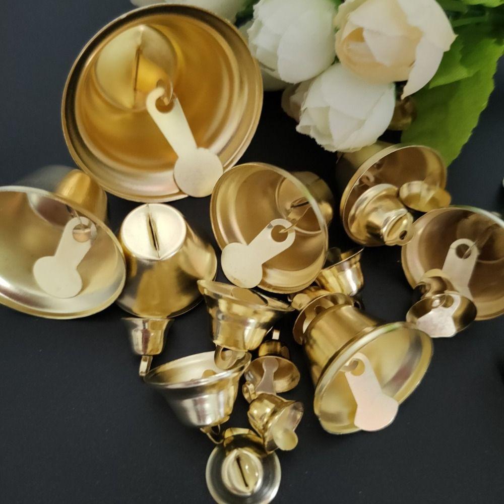 50 pezzi Artigianato Fai da Te Oro Campanellino Carillon a Vento Cornetta Piccola Campanella Tintinnante Campanella Tintinnante Natale