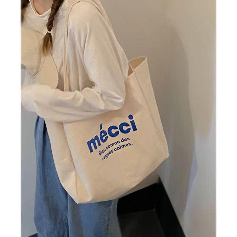 Fashion Women s Korean Style Commuter Bag Lazy Canvas Bag Shoulder Large Capacity Canvas Bag Student Fashion Big Bag