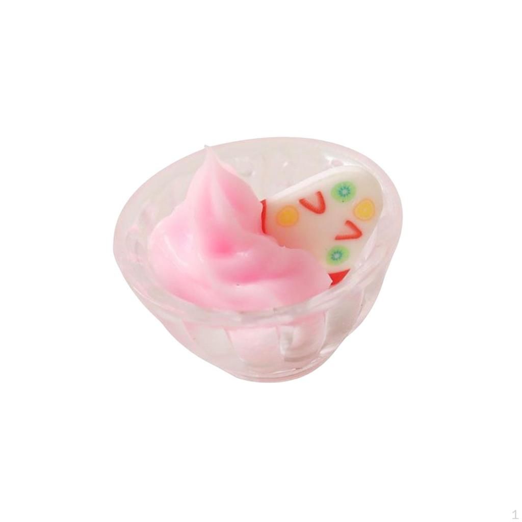 1/12 Miniature Ice Cream Cup Dining Room Simulation Life Scene Kitchen Doll Food Drinks Dollhouse