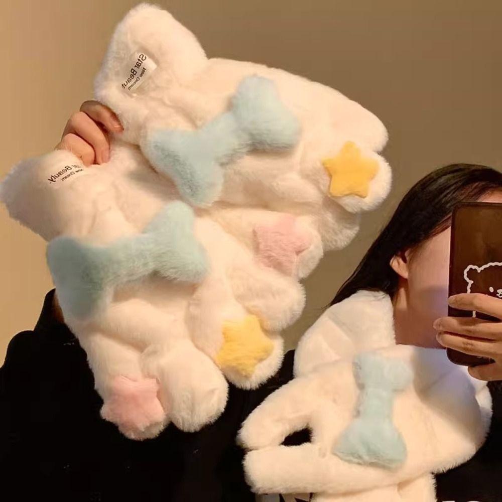Cartoon Neckerchief Wrap Thicken Gloves Cute Neck Warmer Winter
